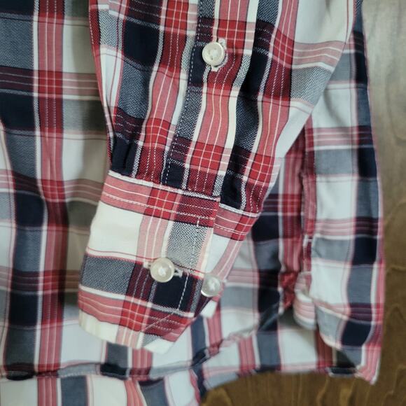 Tommy Hilfiger Men’s XL Red White Navy Striped Button Down Shirt Excellent - Picture 5 of 11